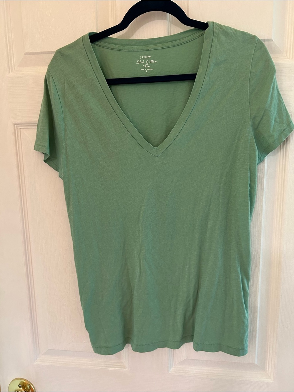 J. Crew Mint Green V-Neck Short Sleeve Tee